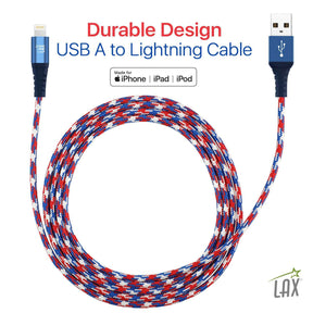 USB to Lightning Cable - Premium Stripes Designer Lightning MFi Certified Fast Charging Cable