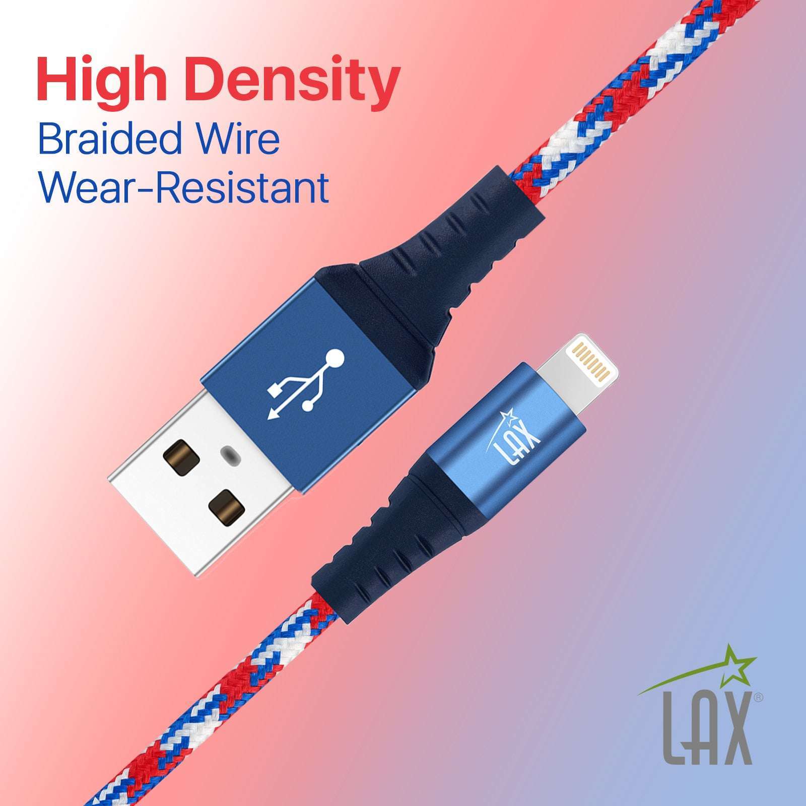 USB to Lightning Cable - Premium Stripes Designer Lightning MFi Certified Fast Charging Cable