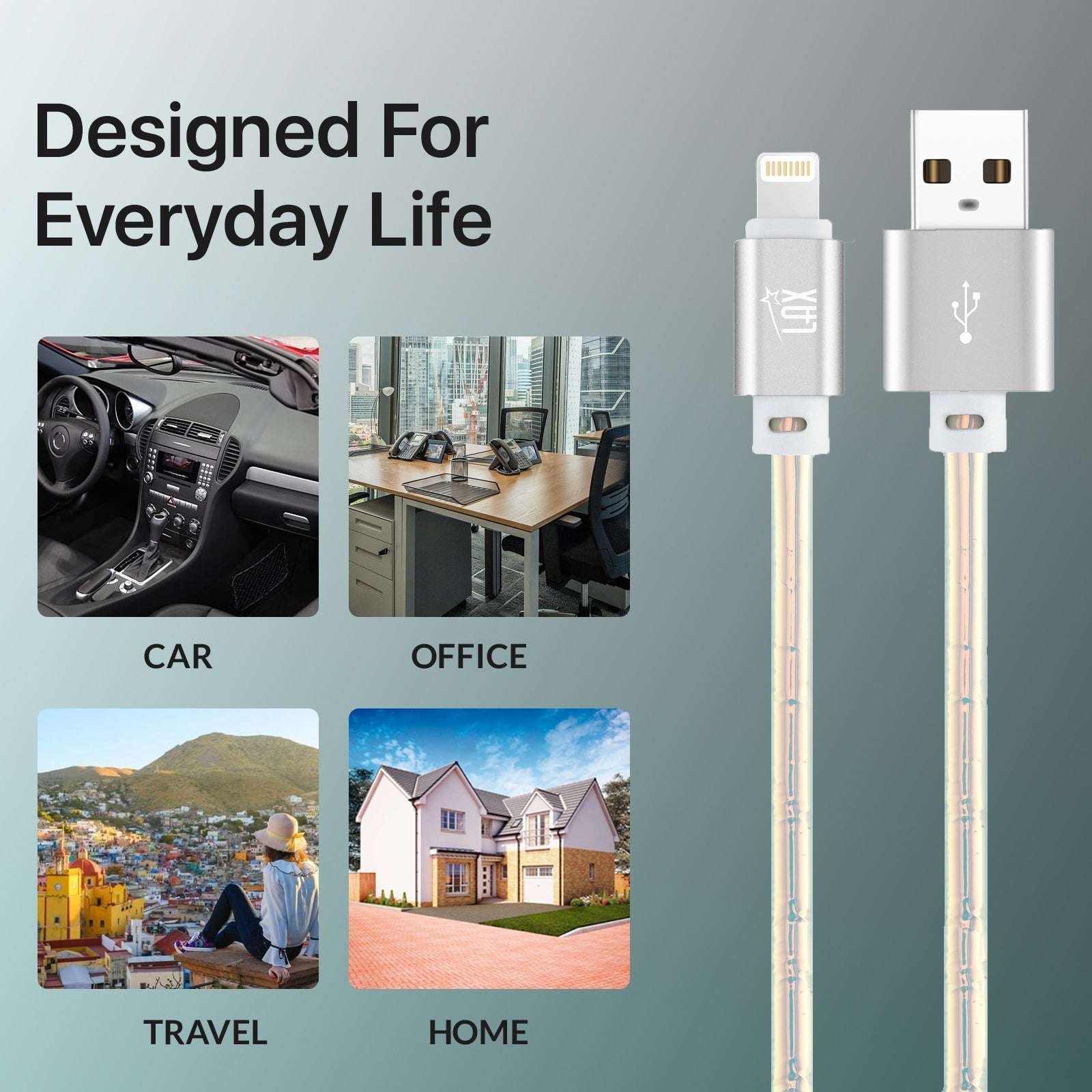 USB to iPhone Compatible Cable - Premium Vegan Leather