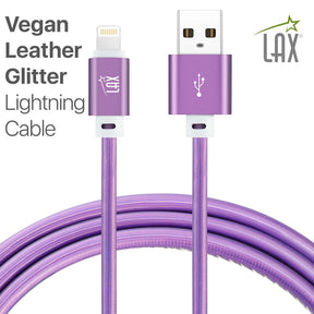 USB to Lightning Cable - Premium Vegan Leather Lightning MFi Certified Fast Charging Cable
