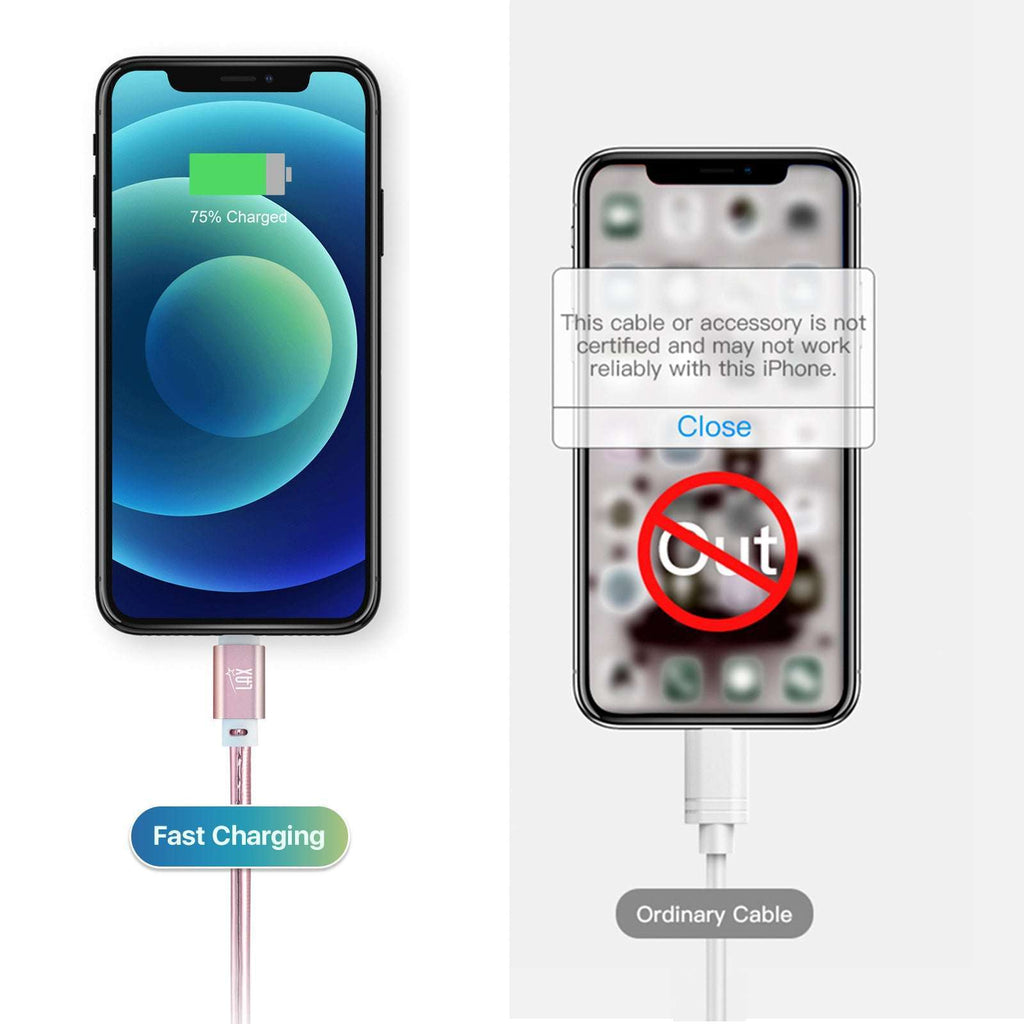 USB to iPhone Compatible Cable - Premium Vegan Leather