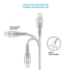 Apple MFI Certified Durable Braided Lightning Charging Cable for iPhone