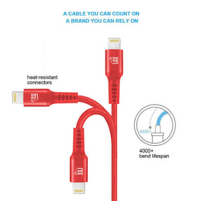 Apple MFI Certified Durable Braided Lightning Charging Cable for iPhone