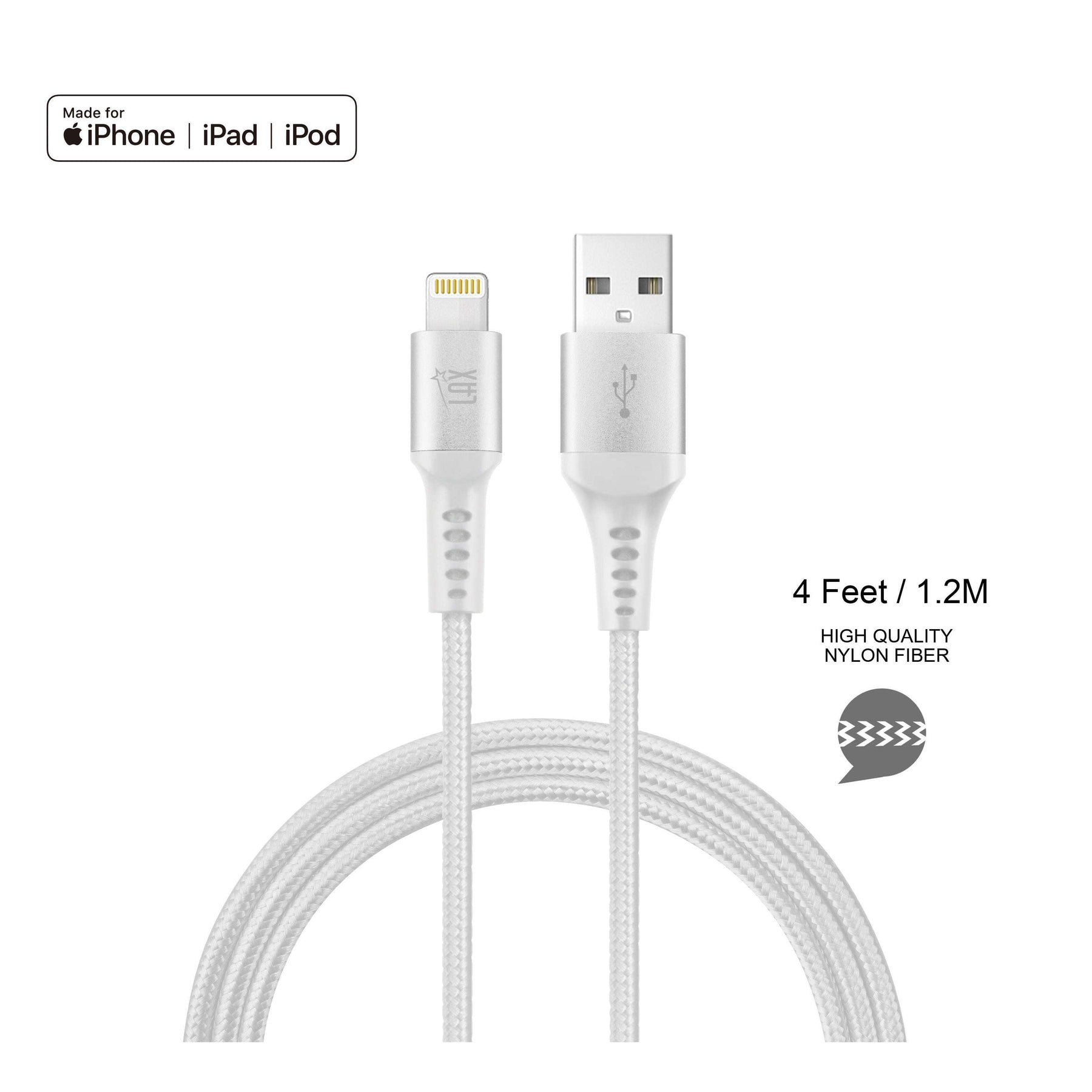 Lot de 2 Câble iPhone 2m, [Mfi Certified] 2M Câble de Chargeur