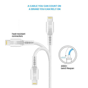 Apple MFI Certified Durable Braided Lightning Charging Cable for iPhone