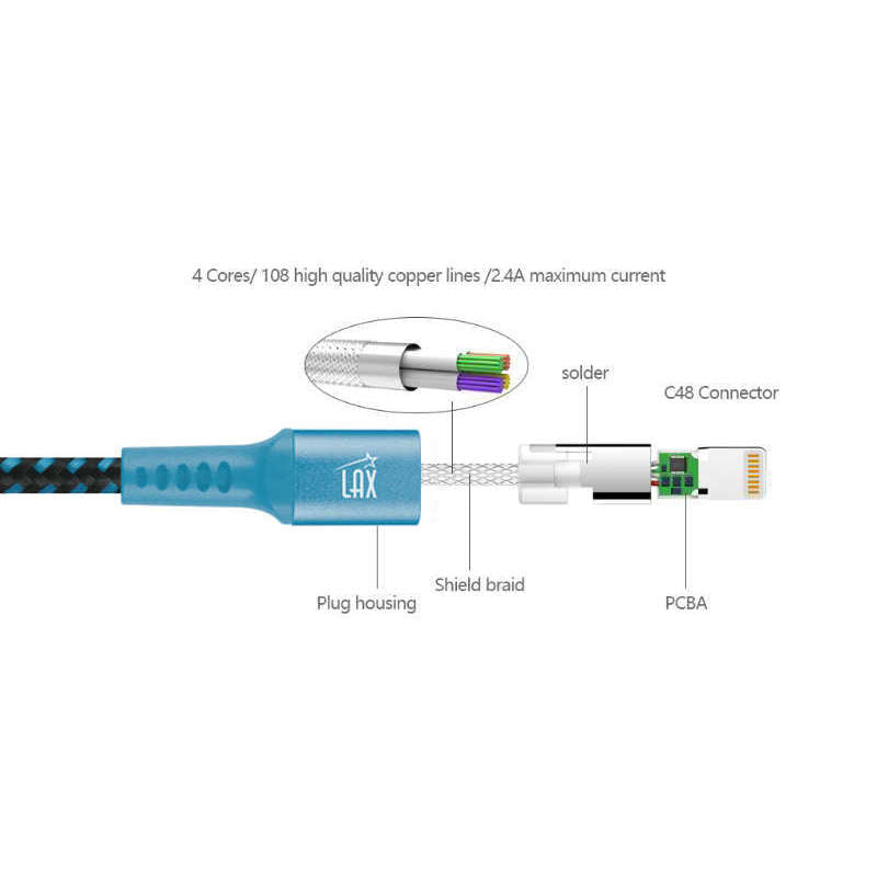 Durable Braided iPhone Compatible Charging Cable