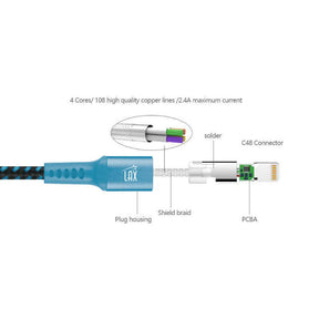 Apple MFI Certified Durable Braided Lightning Charging Cable for iPhone