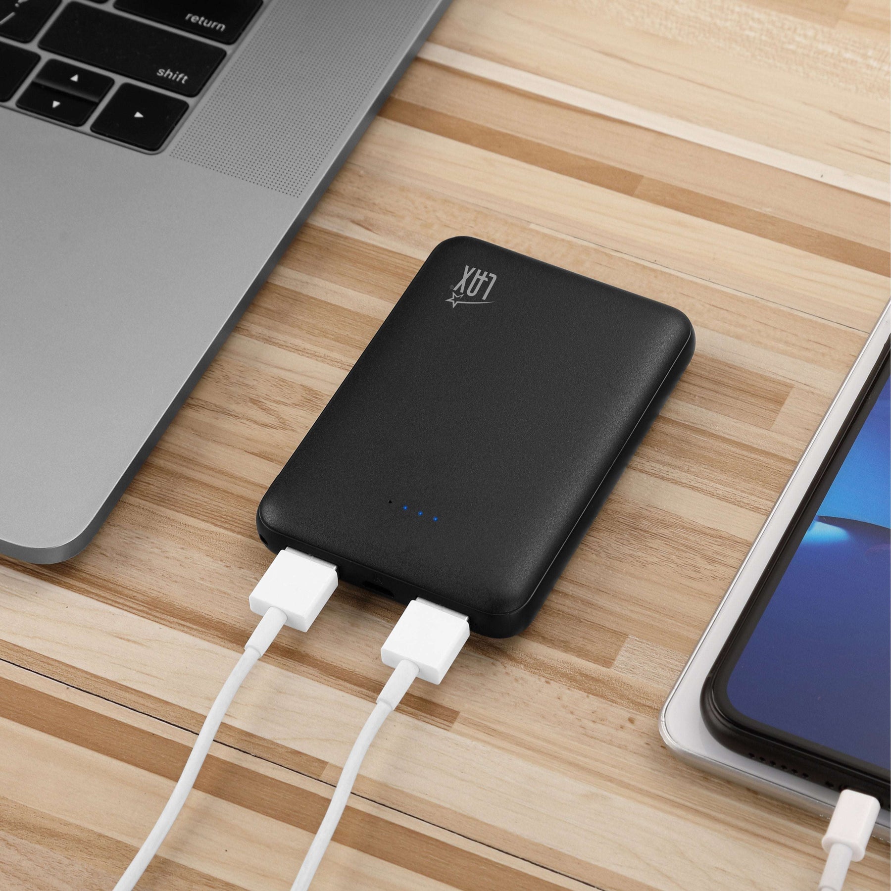 Rubberized 6600 mAh Dual USB Compact Power Bank