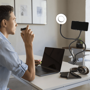 Selfie Ring LED Light Stand with Desk Clip