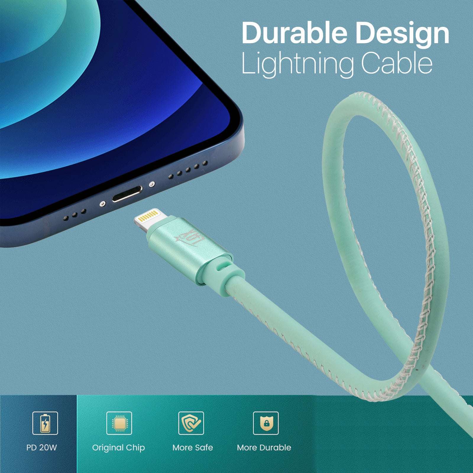 USB to iPhone Cable - Glow in the Dark Cable - Fast Charging Cable (10ft)