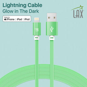 USB to Lightning Cable - Glow in the Dark Apple MFi Certified Lightning Cable - Fast Charging Cable (10ft)