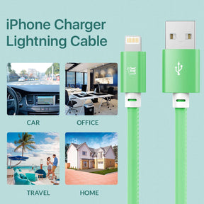 USB to Lightning Cable - Glow in the Dark Apple MFi Certified Lightning Cable - Fast Charging Cable (10ft)