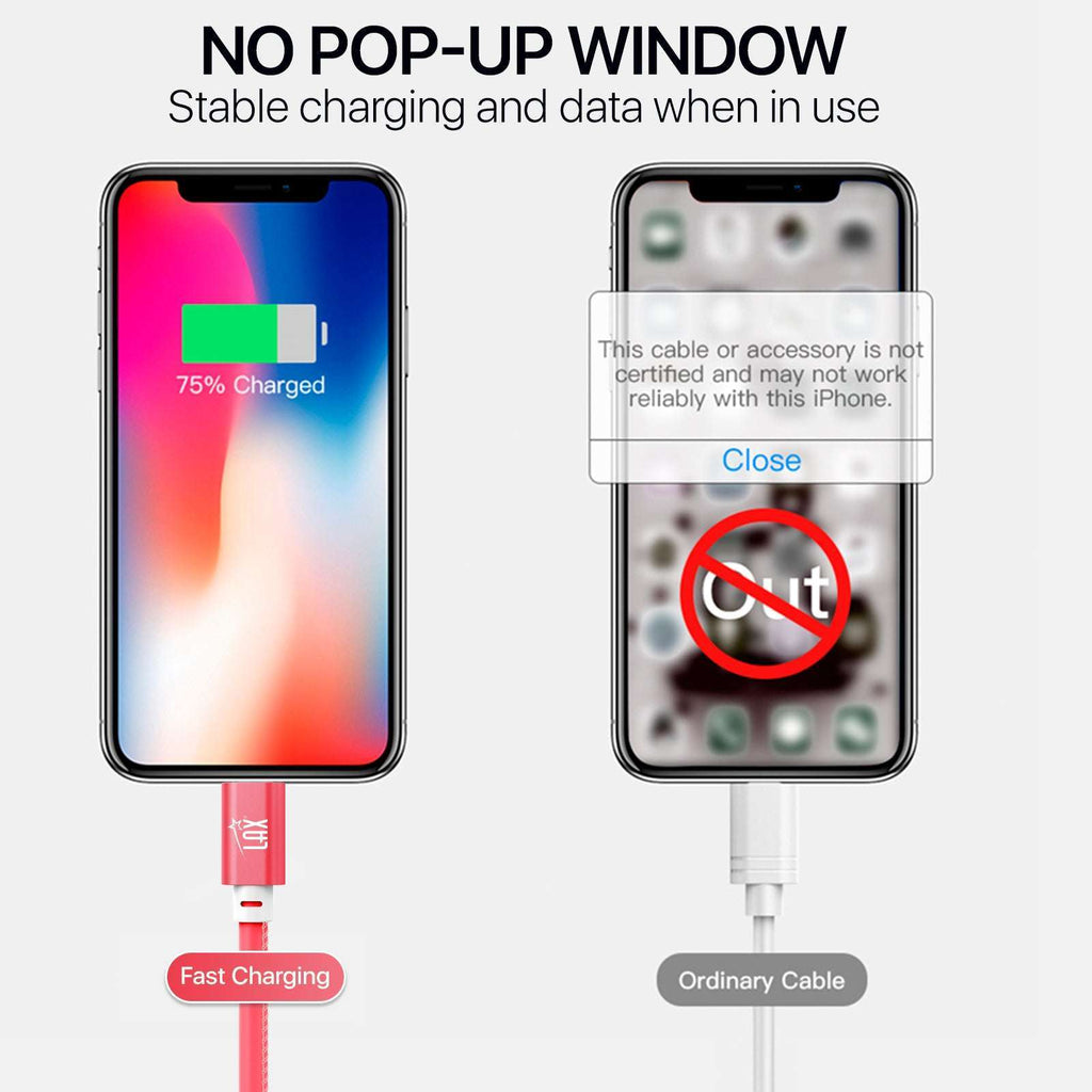 USB to iPhone Cable - Glow in the Dark Cable - Fast Charging Cable (10ft)