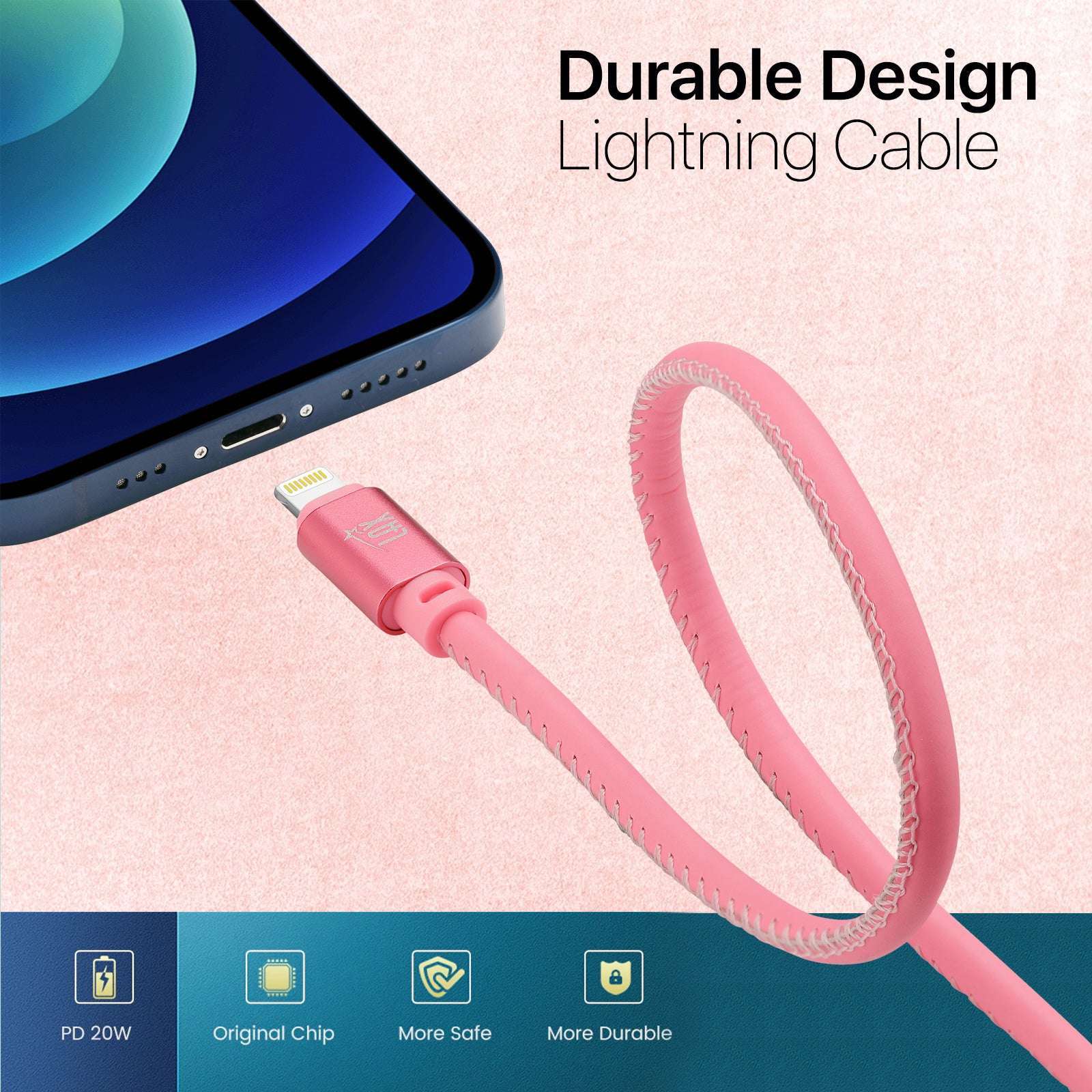 USB to iPhone Cable - Glow in the Dark Cable - Fast Charging Cable (10ft)