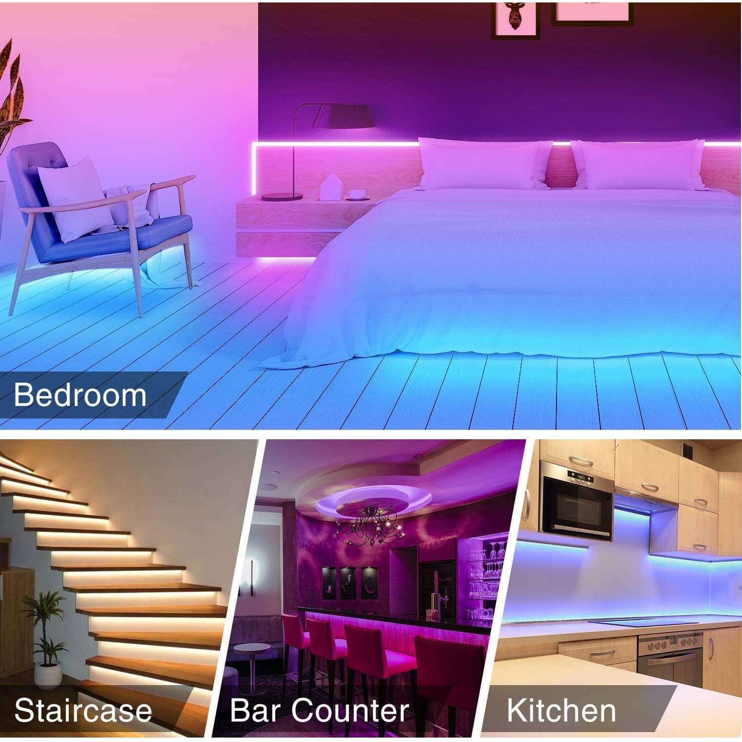 Color Changing USB LED Light Strip with Remote for Gaming