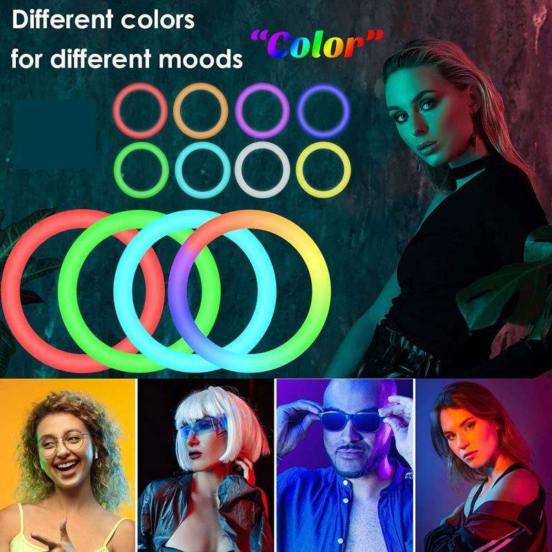 Multi-Color LED Selfie Ring Light with Small Tripod