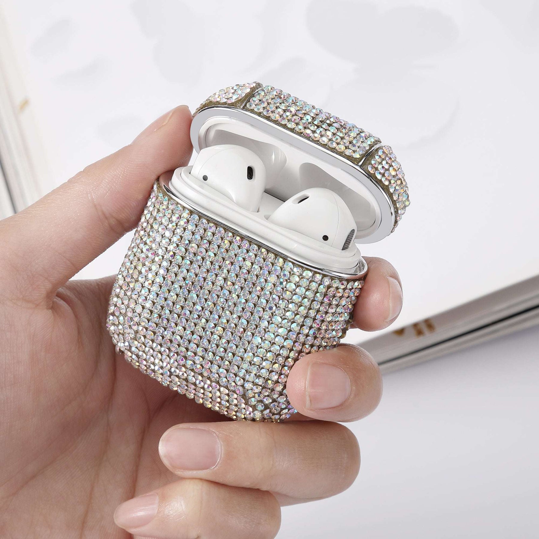 New Fashion Luxury Bow Heart Rhinestone Airpods Case For Airpods 1