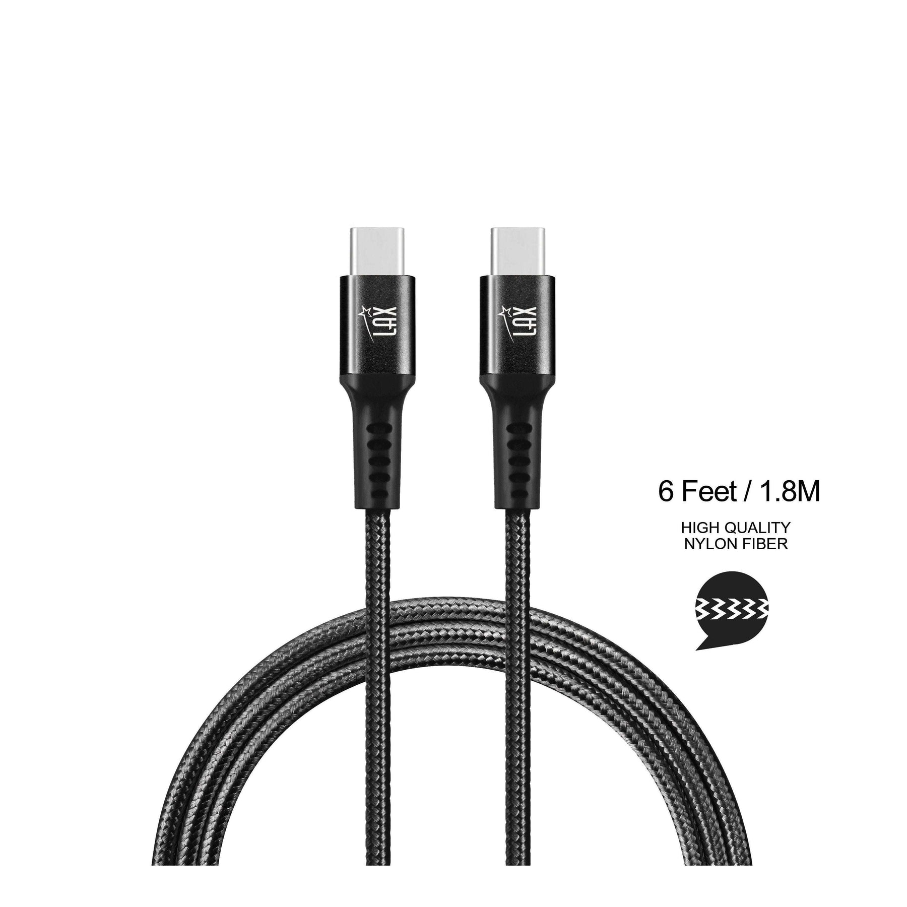 USB-C to USB-C Nylon Fiber Cable (6ft)