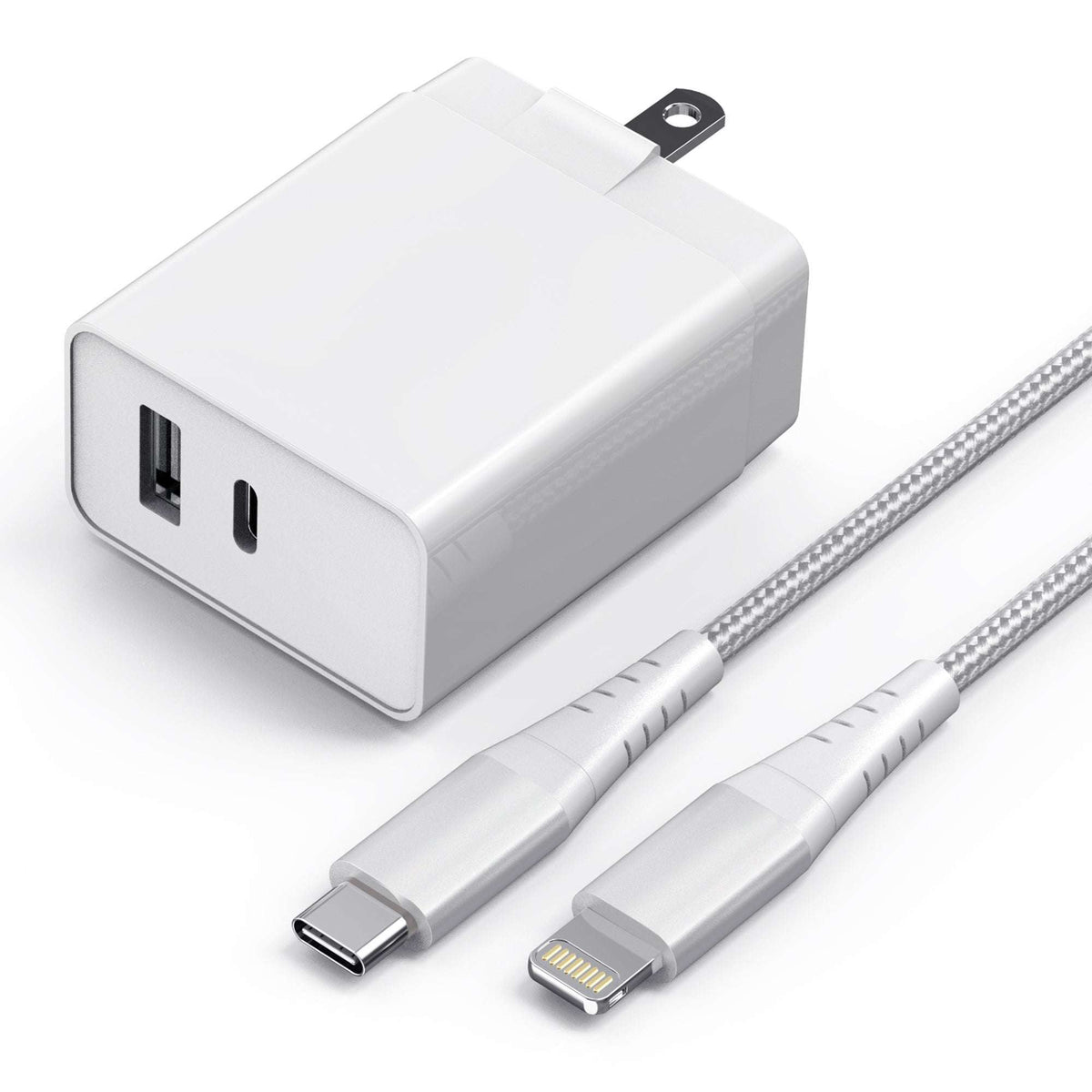 USB-PD 20W Wall Charger with Apple MFi Lightning Cable (6ft)