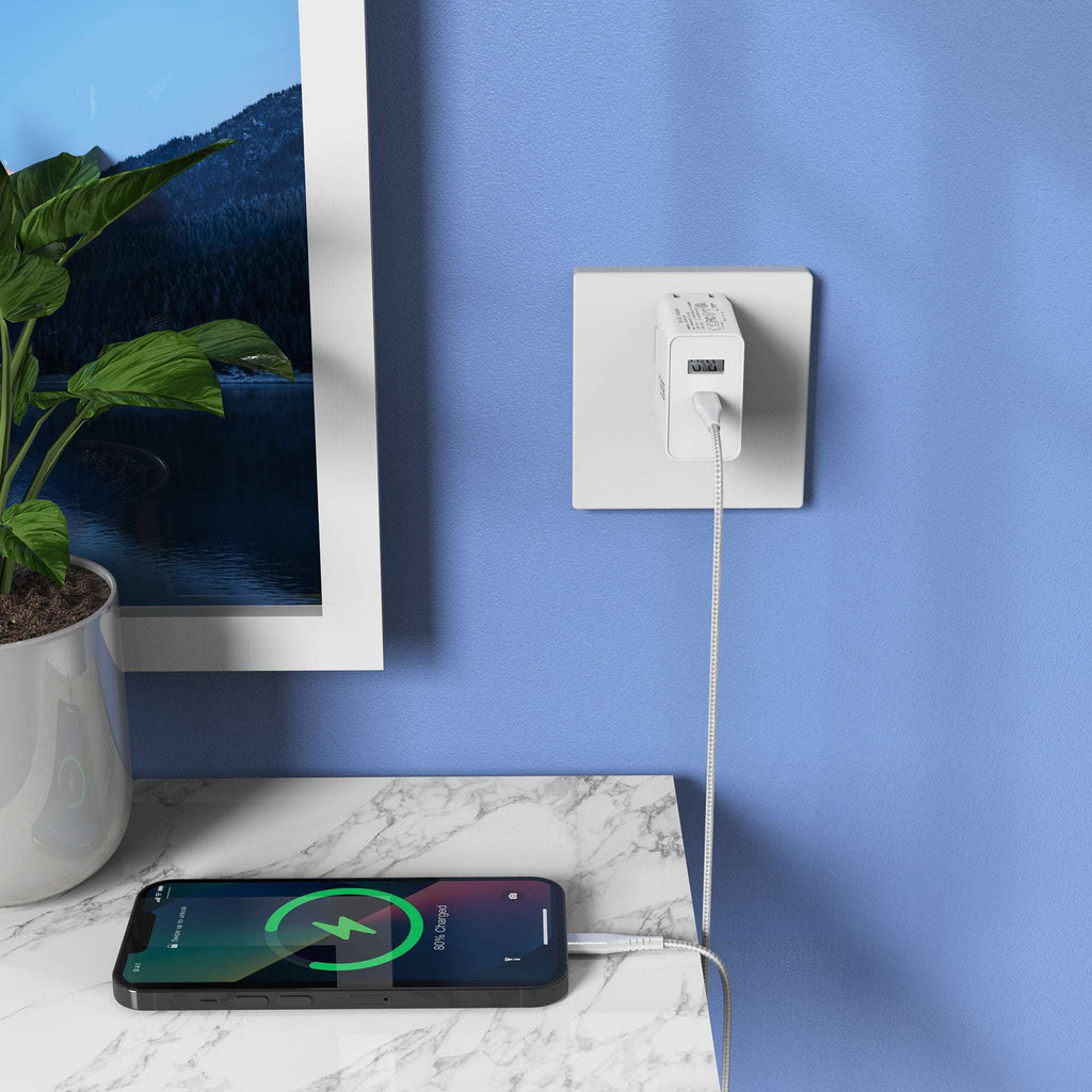 LAX 20W Wall Charger with iPhone Compatible Cable (6ft)