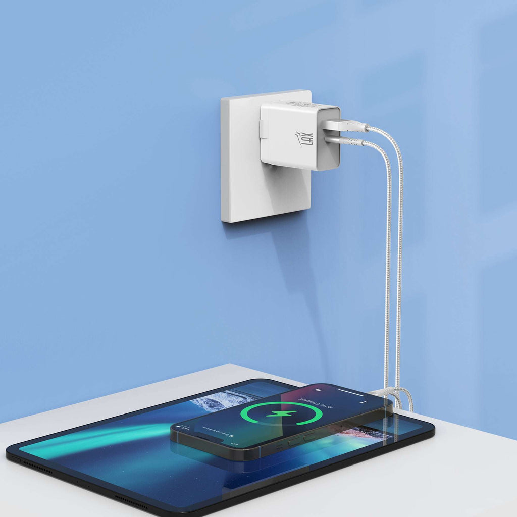 LAX 20W Wall Charger with iPhone Compatible Cable (6ft)